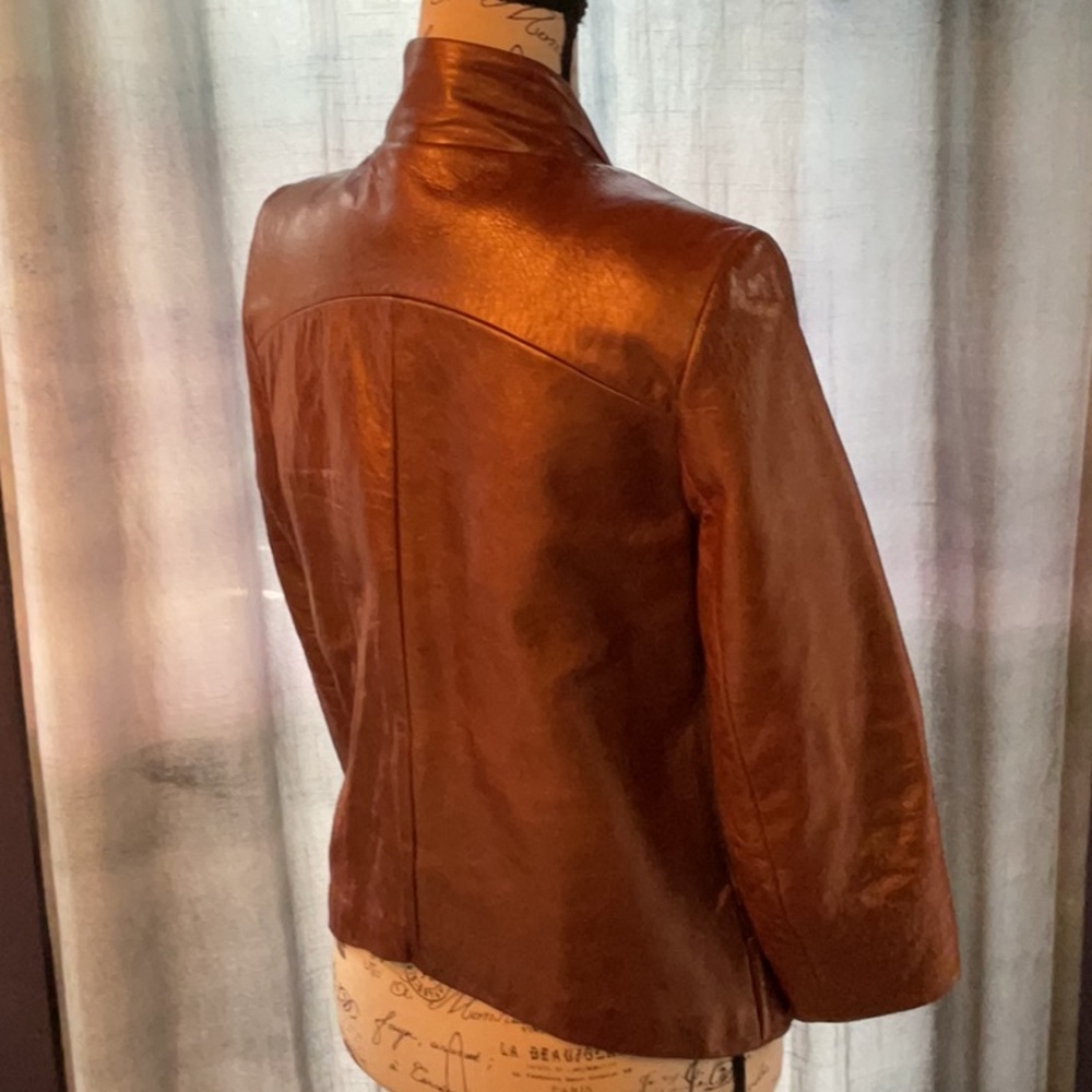 Rebecca Minkoff Metallic Copper Leather Jacket - Picture 6 of 16